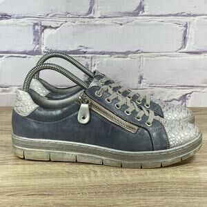 Remonte Gray Zip Liv Sneakers Women's 39 US Size 8-8.5 Rieker Shoes Metallic